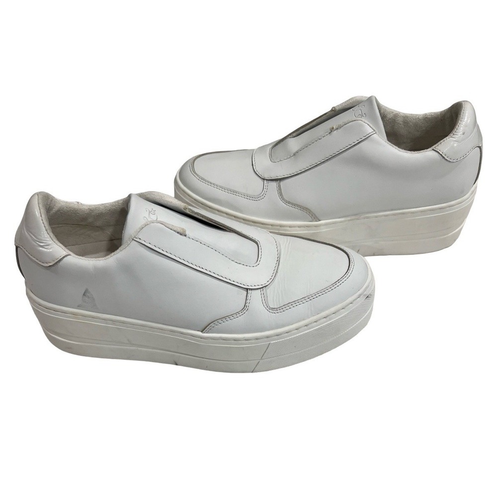 Bos. & Co. Women's Magali Sneaker White‎ Leather Size 37 Size 7 US